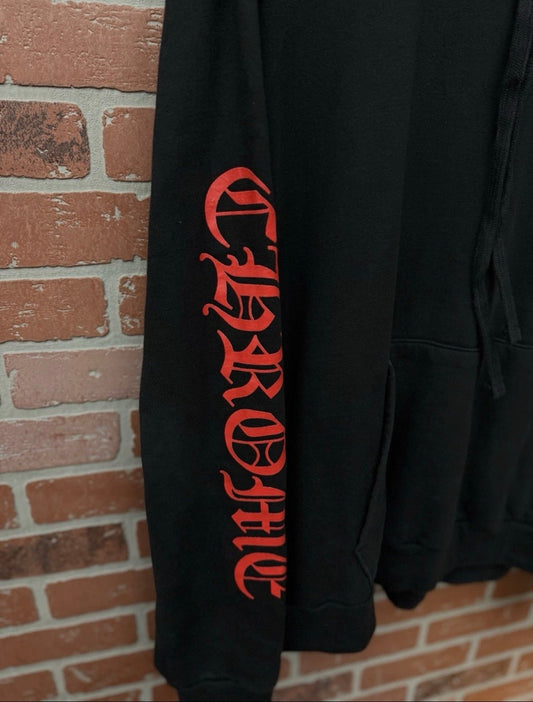Chrome Hearts Mens Black Red Hoodie Sweatshirt