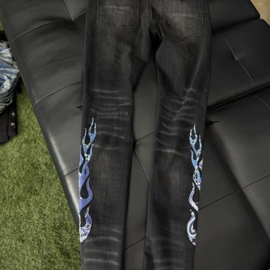 Amiri Black Flame Jeans