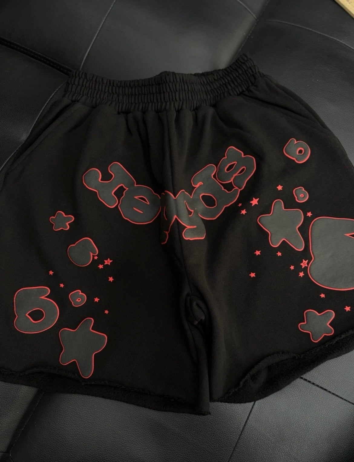 Sp5der Worldwide Black Red SweatSuit