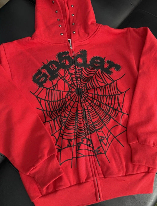 Sp5der Worldwide Red Black Sweatsuit