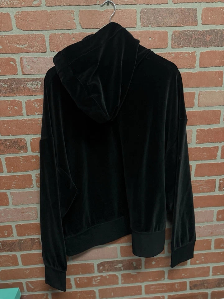 Palm Angels Black Velvet Hoodie