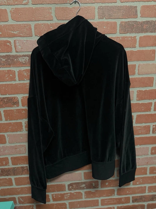 Palm Angels Black Velvet Hoodie
