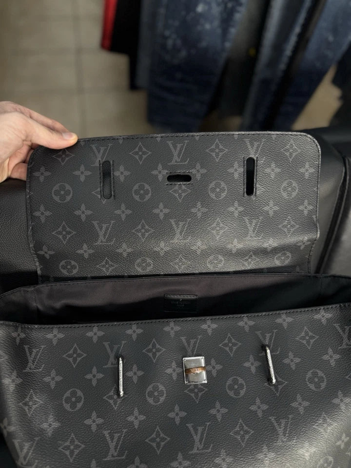 Louis Vuitton Steemer Backpack Eclipse Canvas Leather Black LV