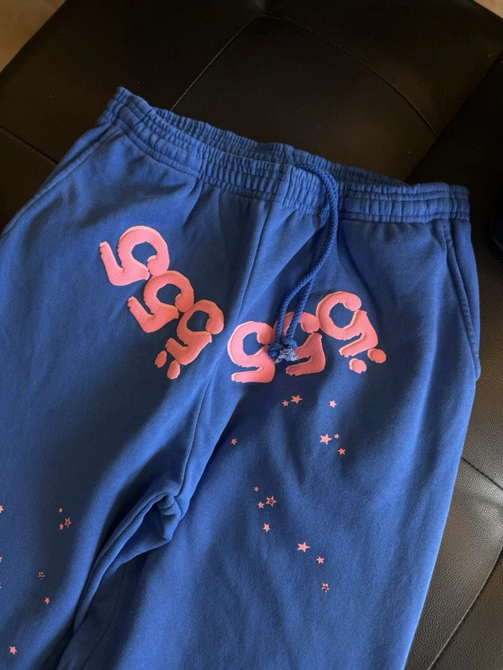 Sp5der Worldwide Blue Pink Sweats