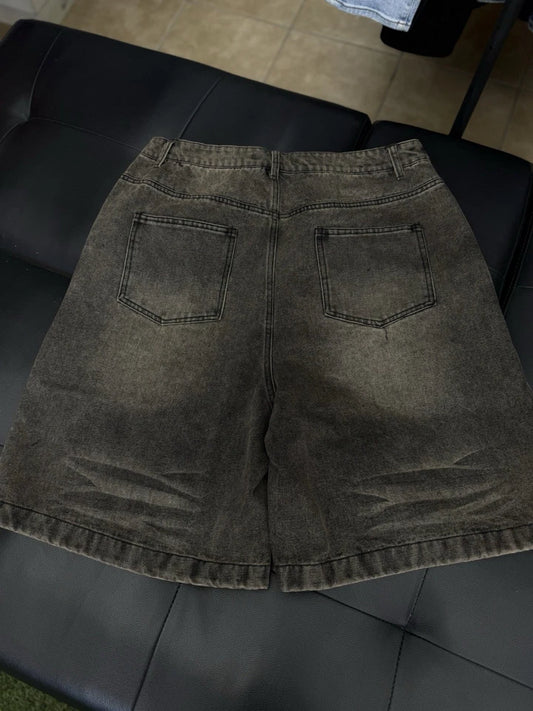 Vale Forever Valley Black Denim Crystal Stone Shorts