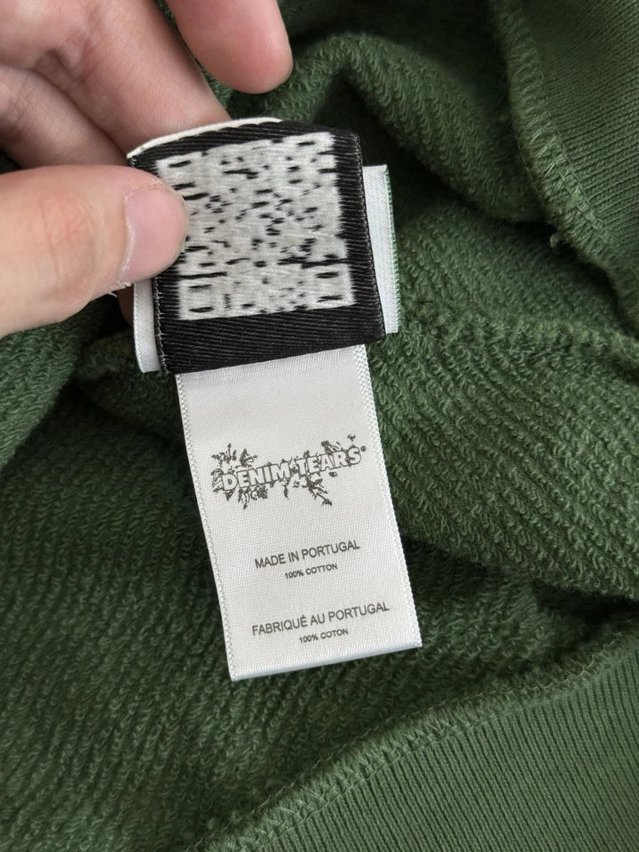 Denim Tears Cotton Wreath Green Zip Up Hoodie