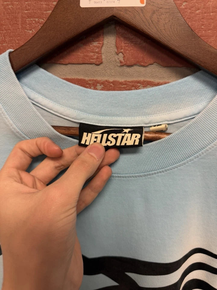Hellstar Sports Core Logo Gel T-Shirt Light Blue