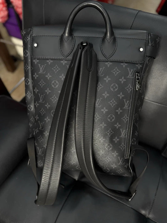 Louis Vuitton Steemer Backpack Eclipse Canvas Leather Black LV