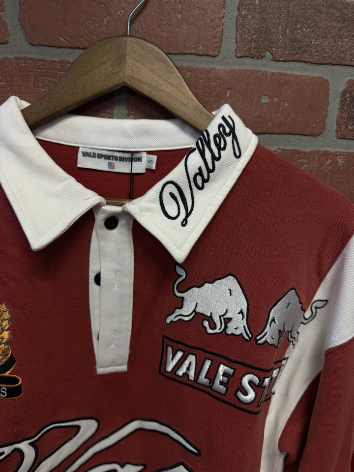 Vale Forever Valley Dreams Rugby Red Long-Sleeve Tee
