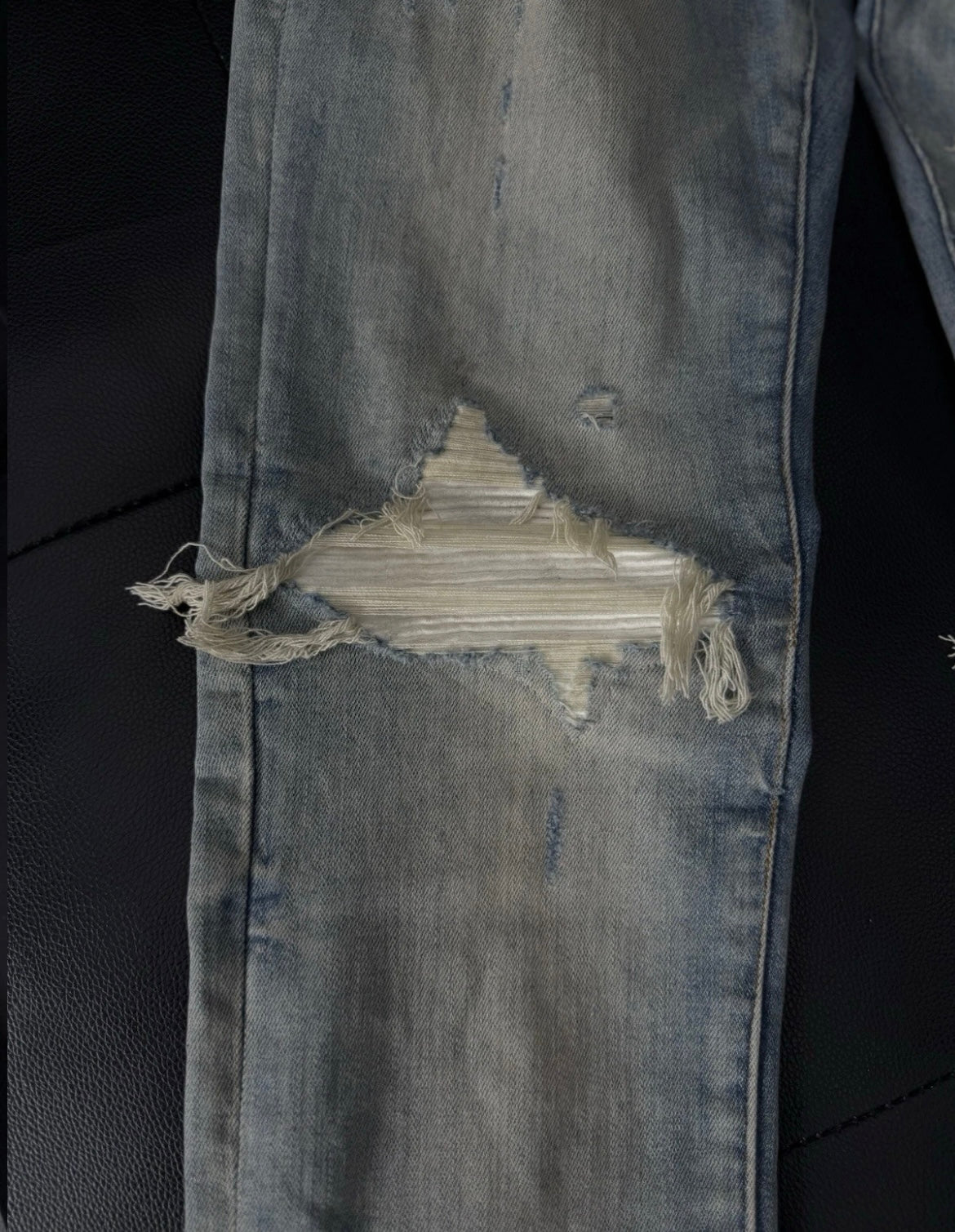 Amiri Blue White Patch Jeans