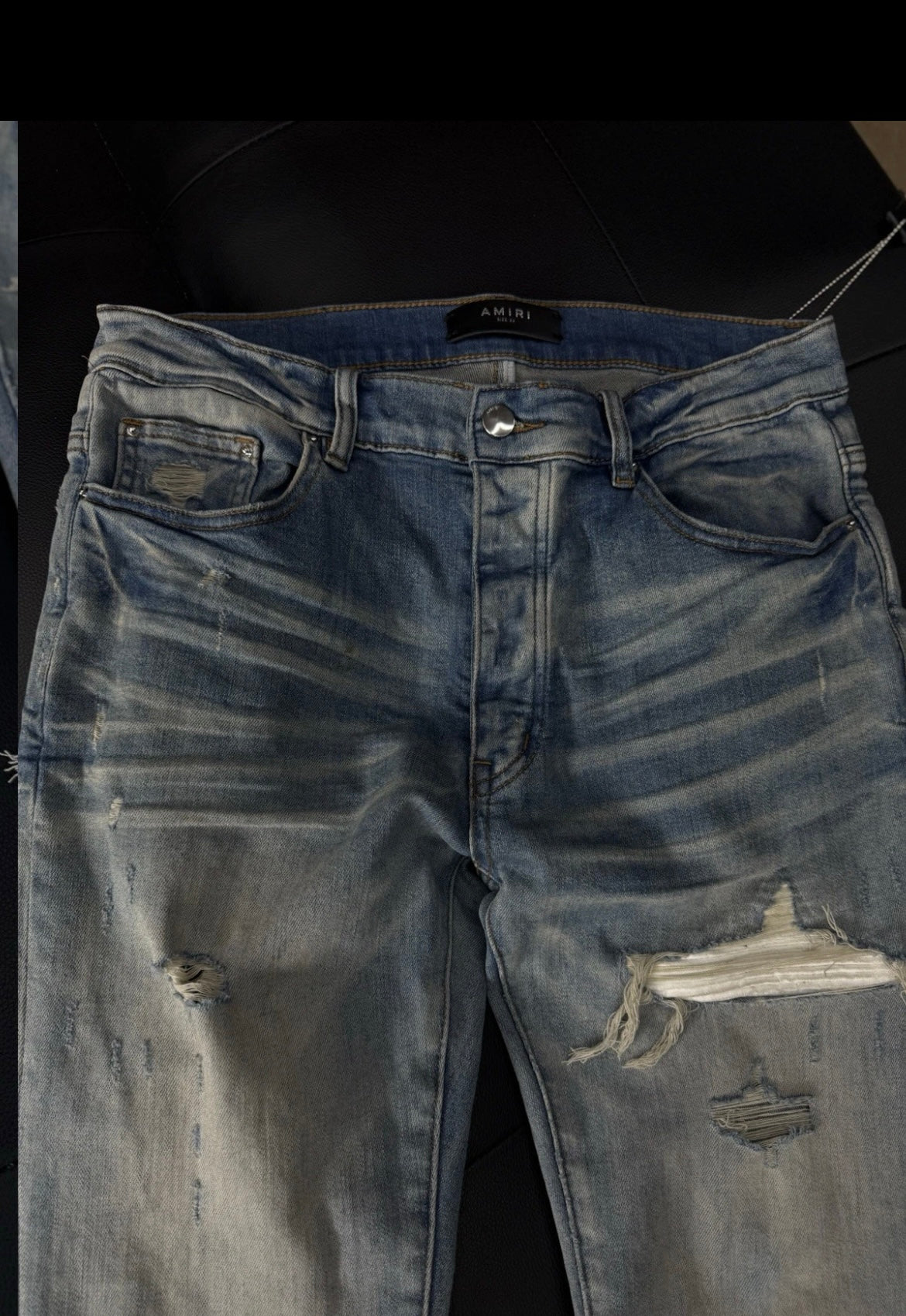 Amiri Blue White Patch Jeans