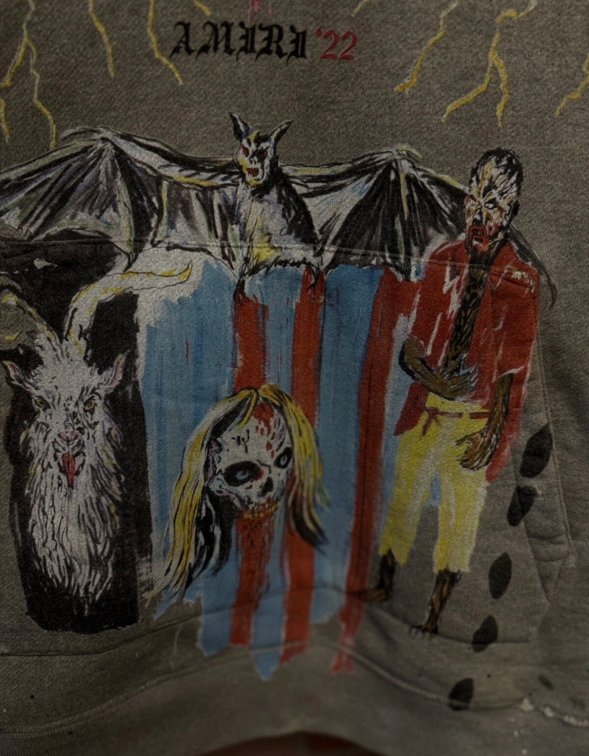 Amiri X Wes Lang Hoodie Grey