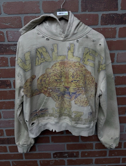 Vale Green Pull Over Hoodie Tan Tiger Valley Vale Forever RARE