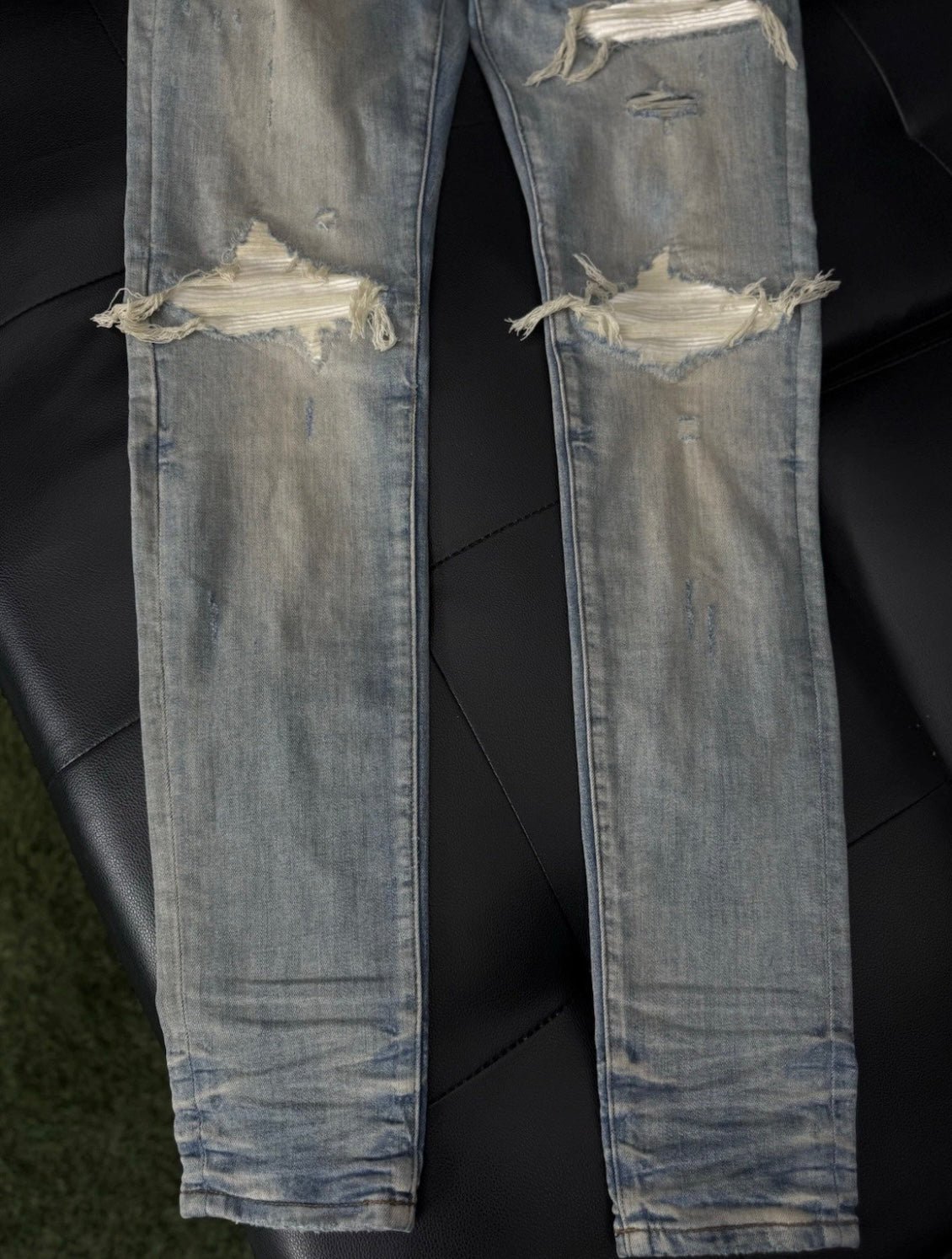 Amiri Blue White Patch Jeans