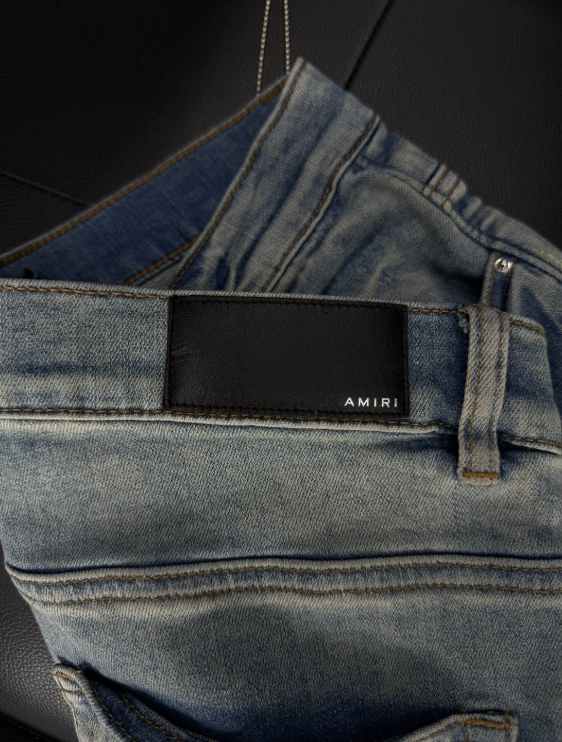 Amiri Blue White Patch Jeans