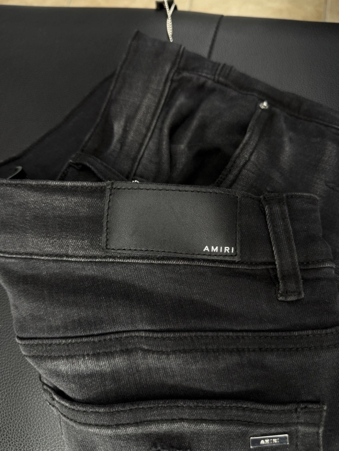 Amiri Black Angel Logo Jeans