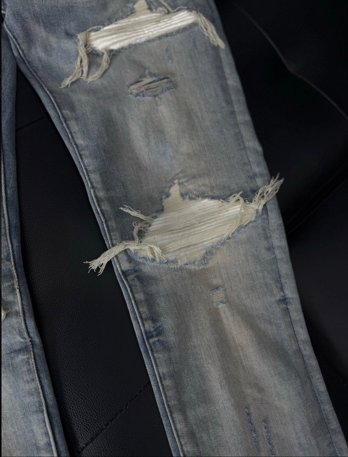 Amiri Blue White Patch Jeans