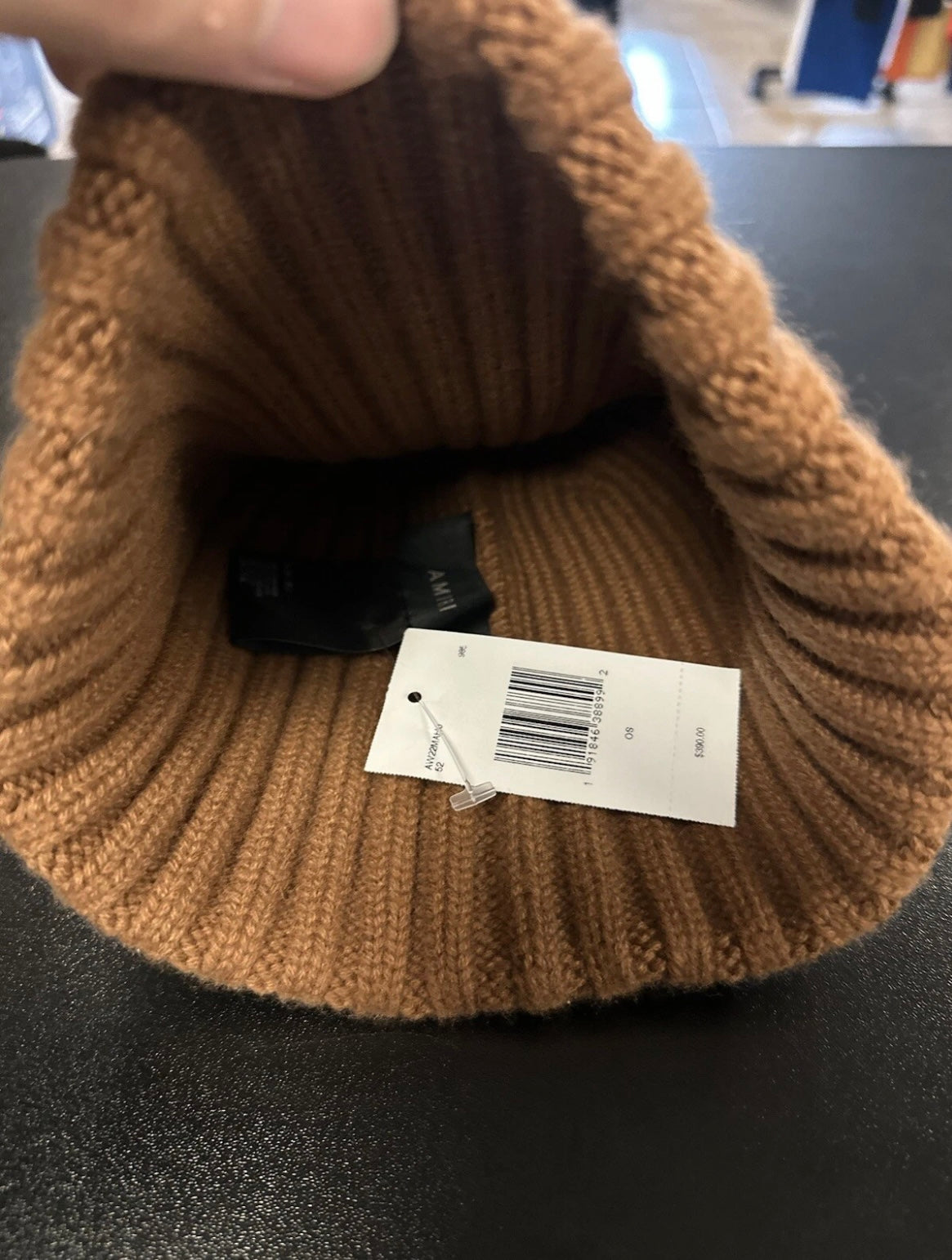 AMIRI Knit Wool Beanie Cap Brown Hat Amiri Logo