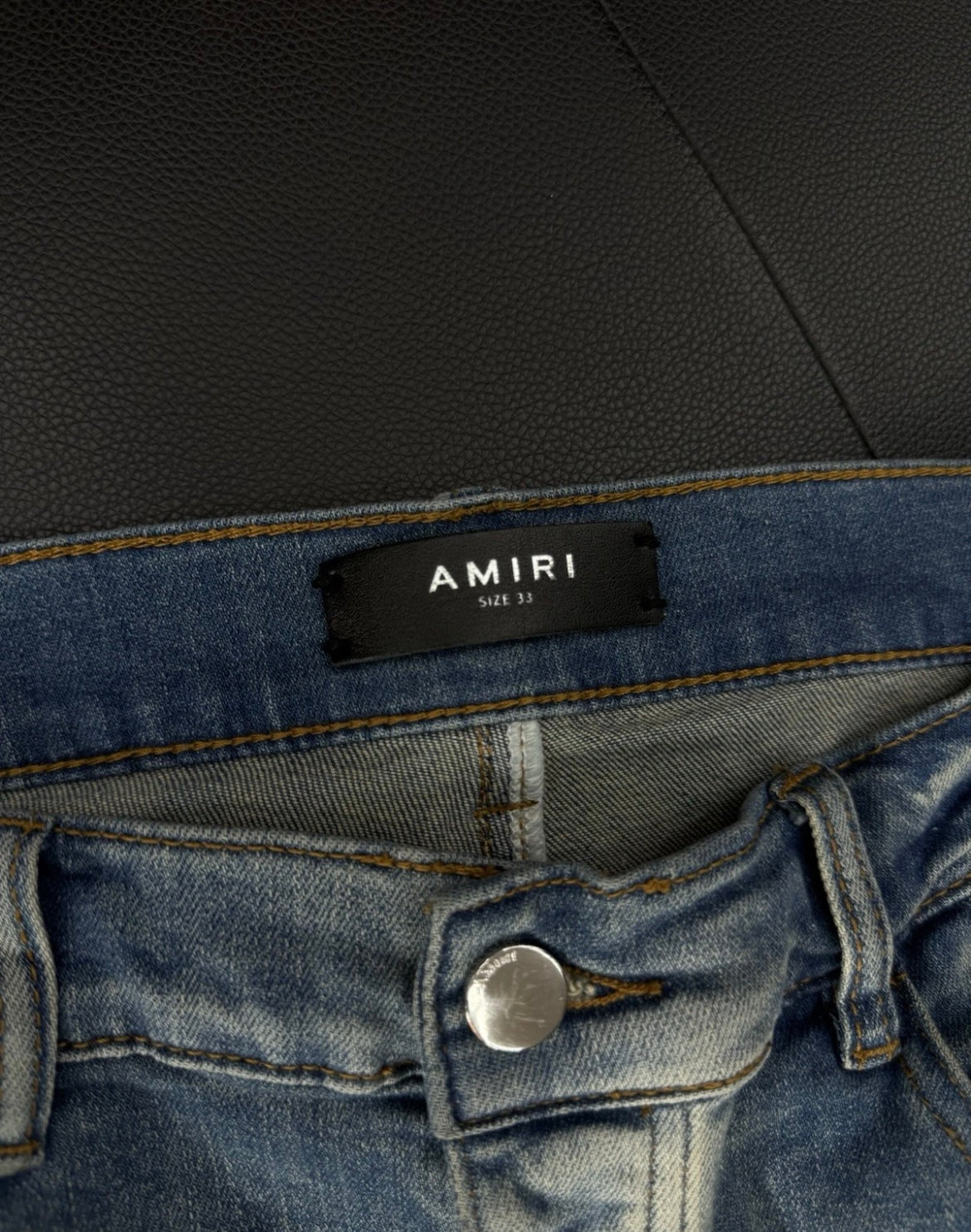 Amiri Blue White Patch Jeans