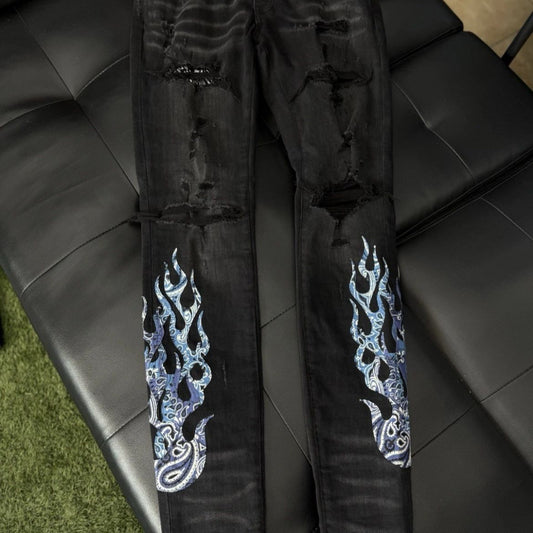Amiri Black Flame Jeans
