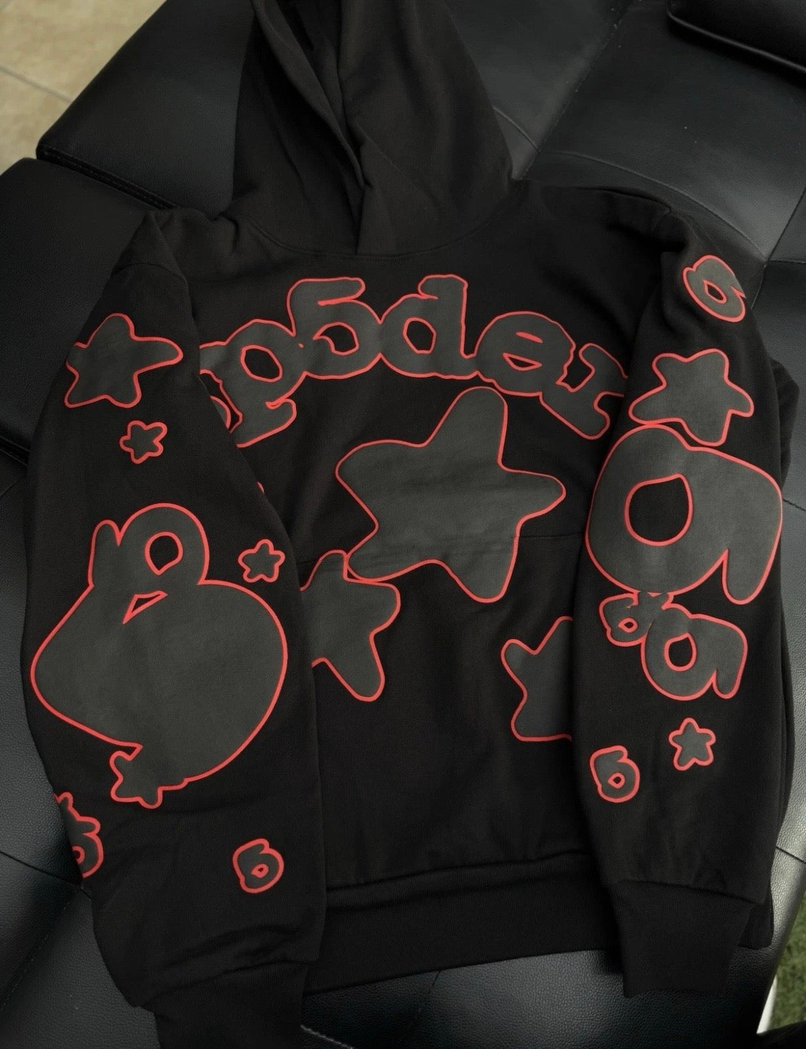 Sp5der Worldwide Black Red SweatSuit