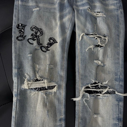 Amiri Jeans Black Leg Logo Quick Shipping