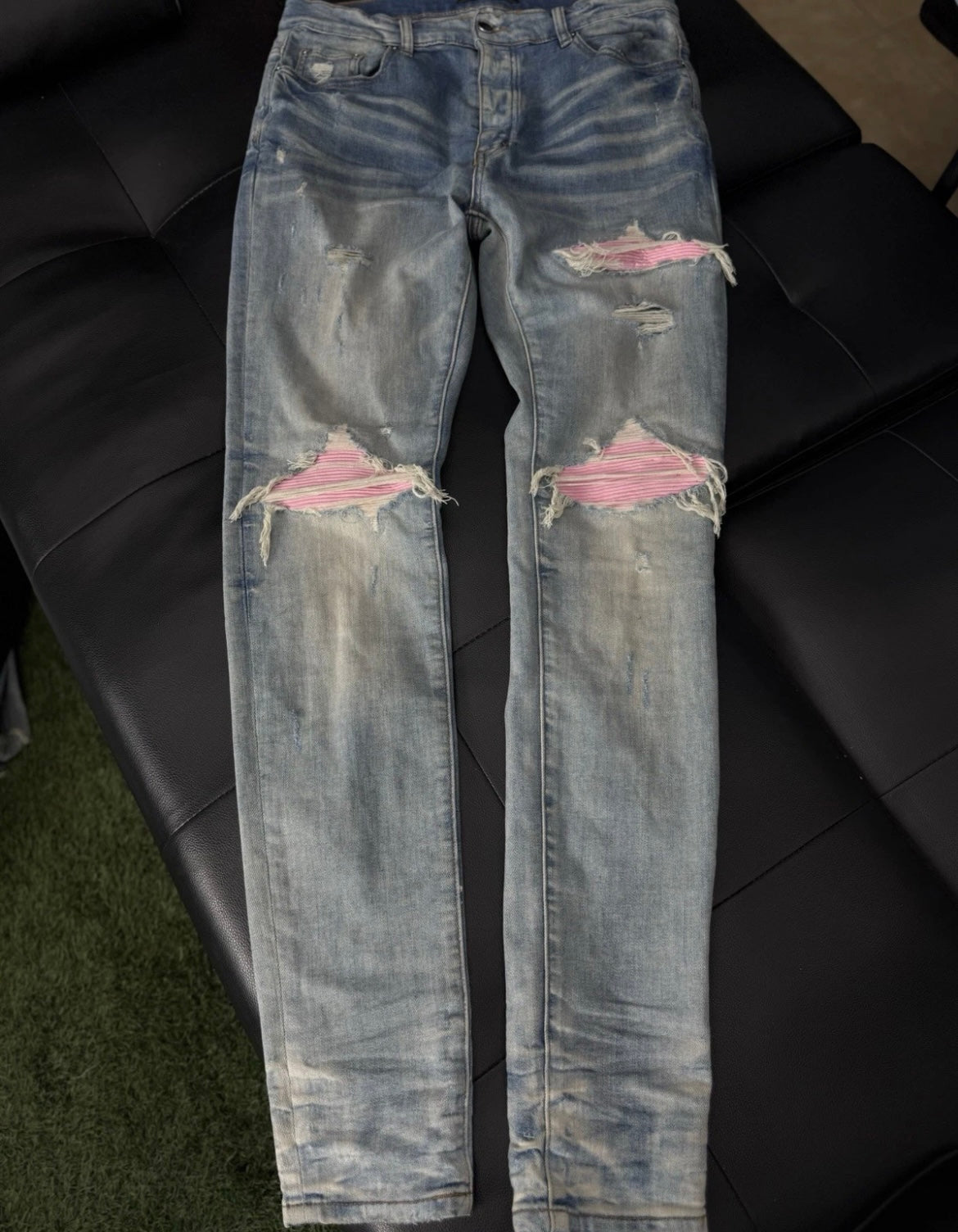 Amiri Blue Jeans Pink MX1