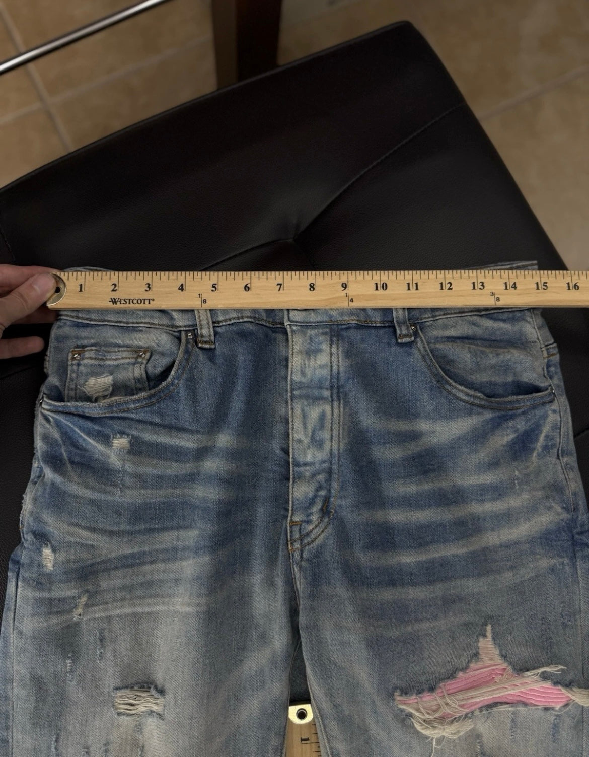 Amiri Blue Jeans Pink MX1