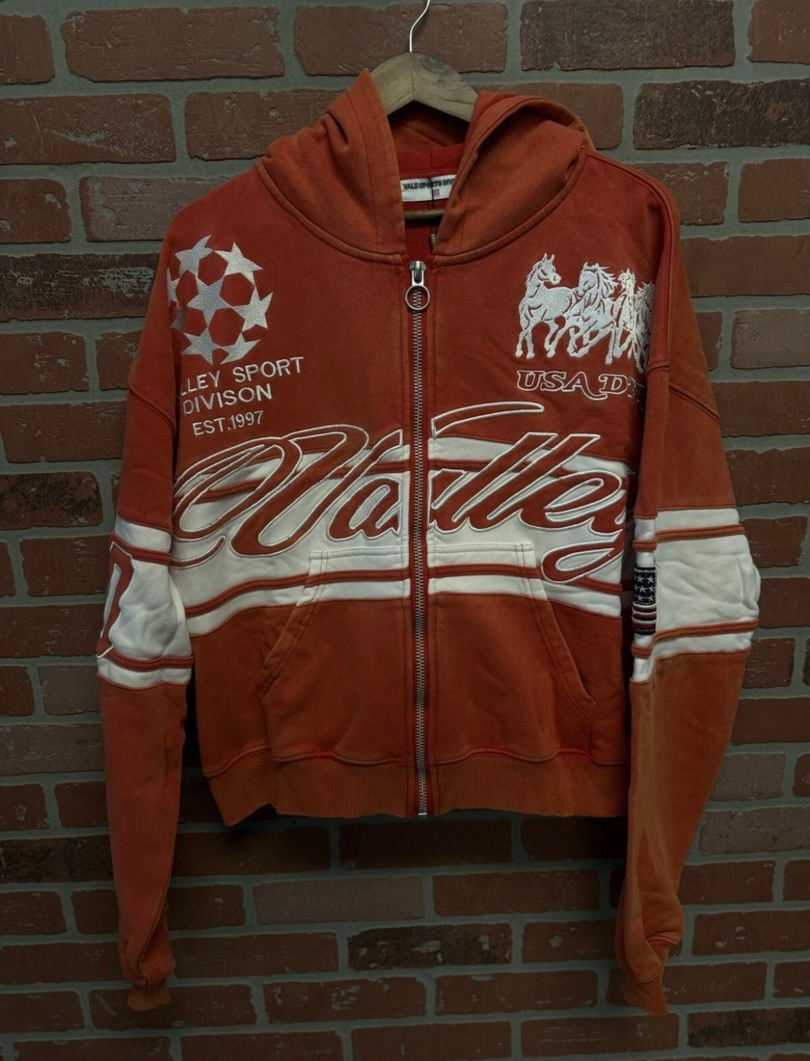 Vale “Valley” Hoodie Red White Zip Up