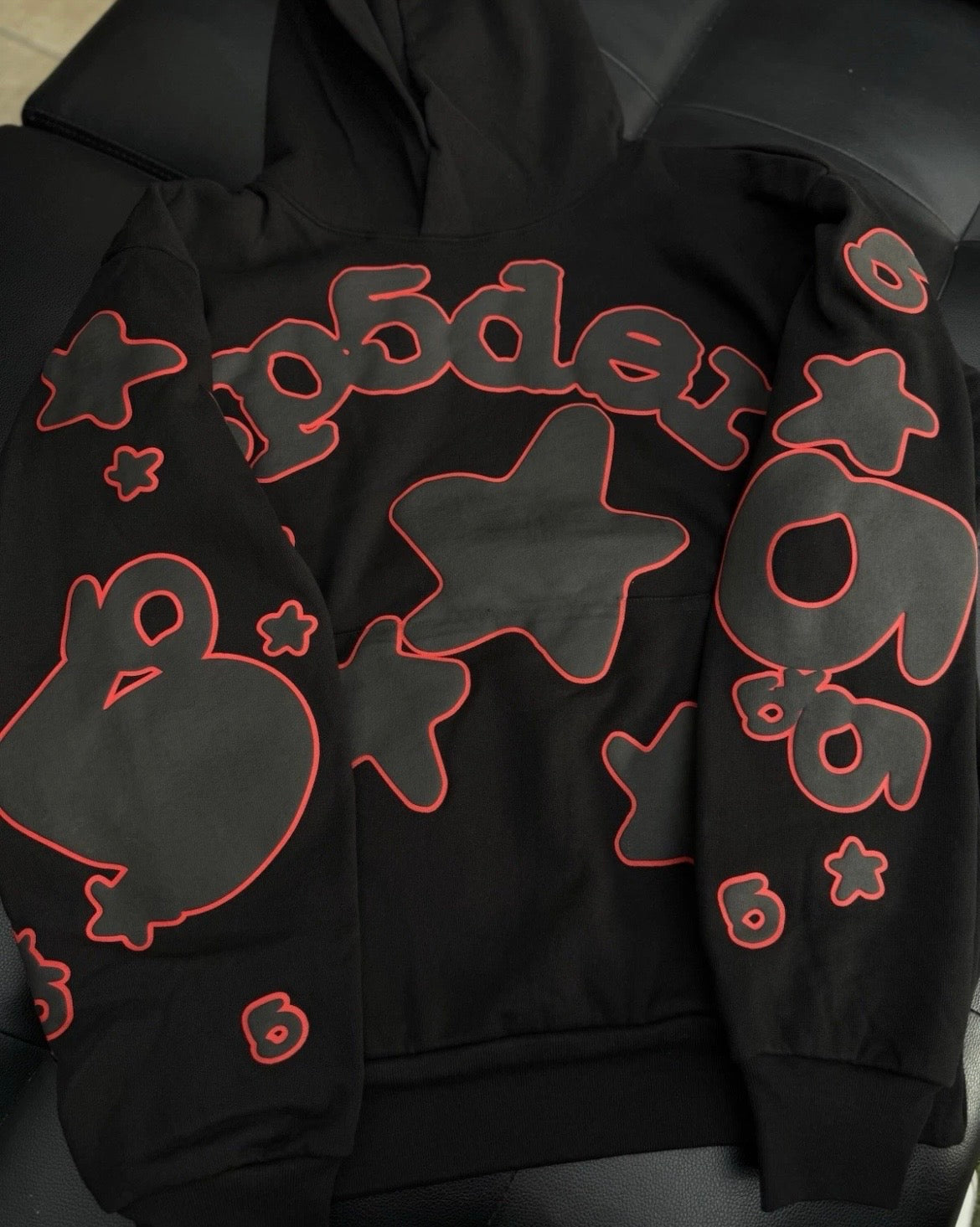 Sp5der Worldwide Black Red SweatSuit