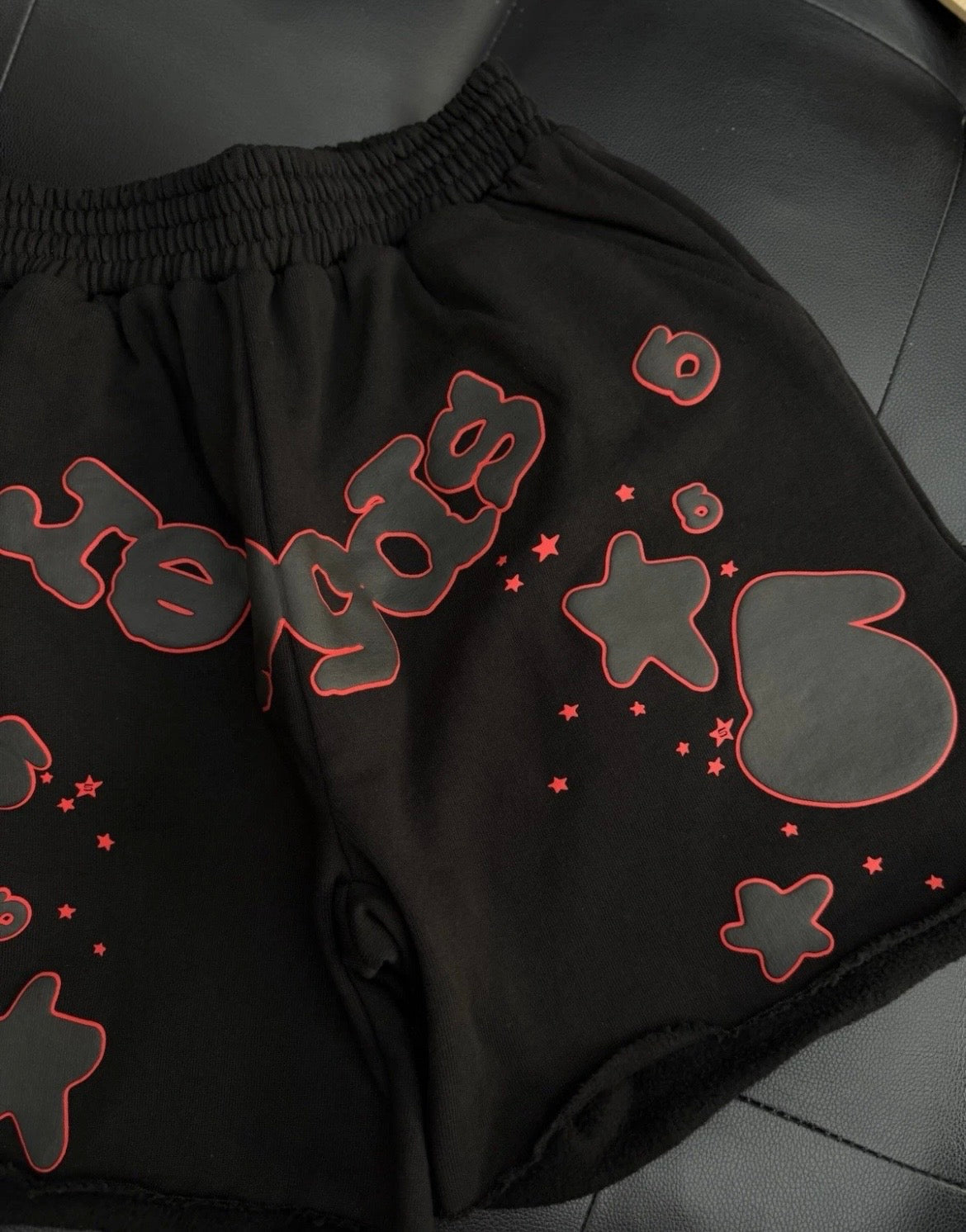 Sp5der Worldwide Black Red SweatSuit