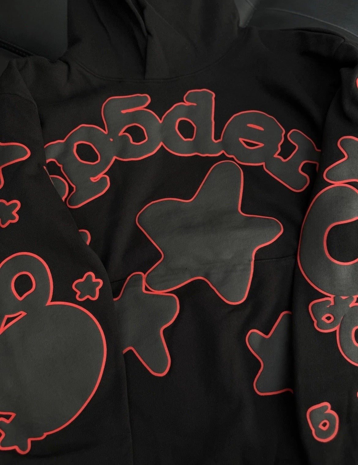 Sp5der Worldwide Black Red SweatSuit