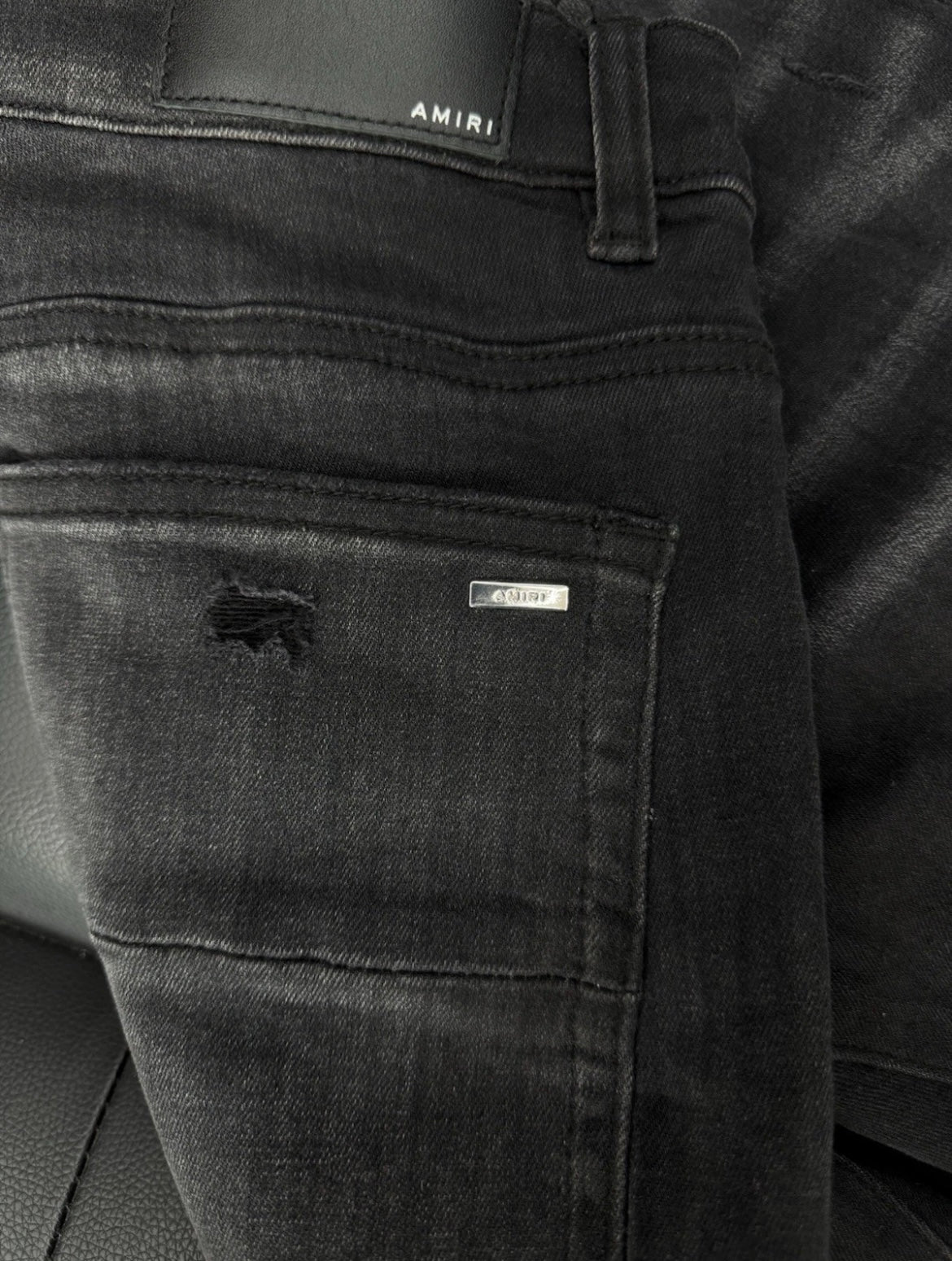 Amiri Black Angel Logo Jeans