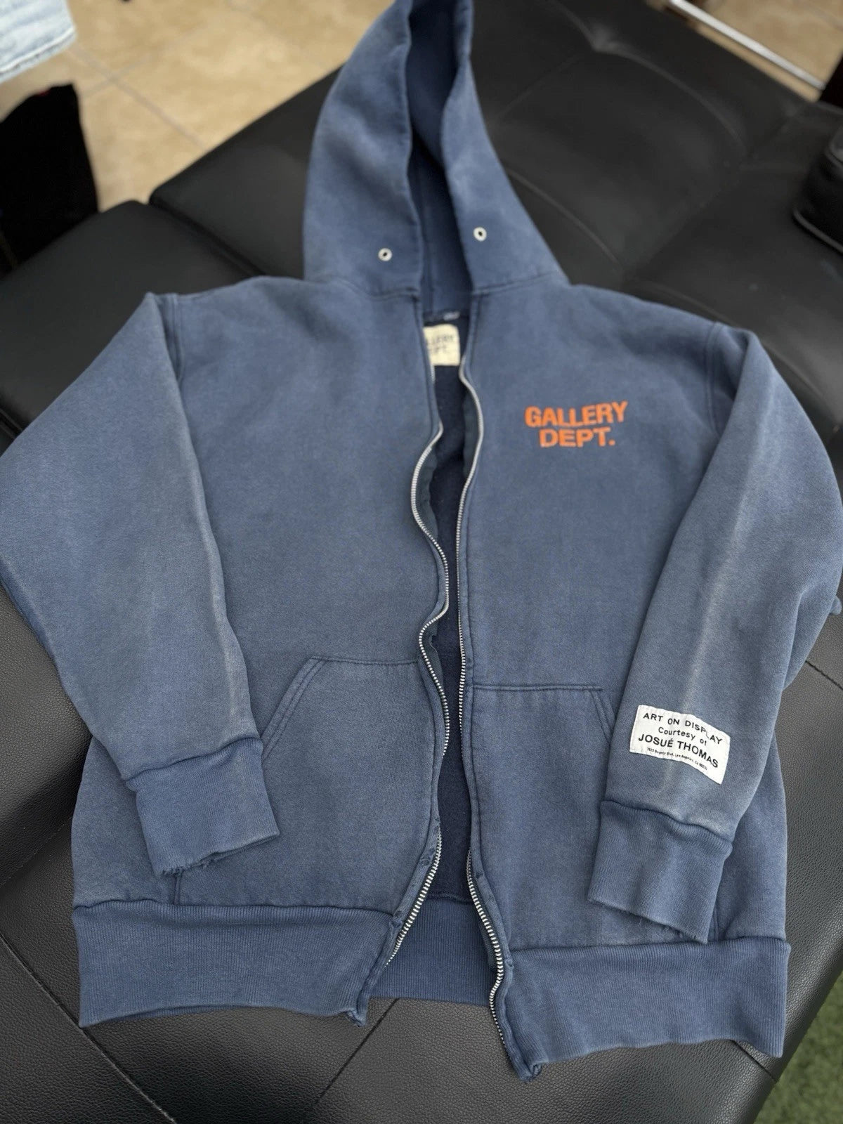 Gallery Dept. Blue Zip Up Sweatshirt Hoodie