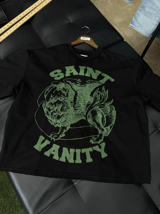 Saint Vanity T-shirt Green Black Logo