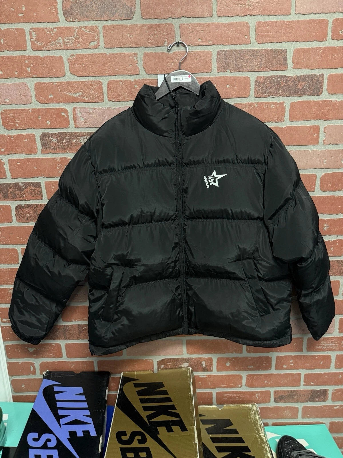 Sp5der Worldwide Black Puffer Jacket