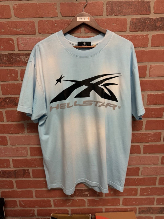 Hellstar Sports Core Logo Gel T-Shirt Light Blue