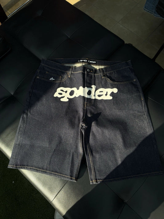 Sp5der OG Logo Denim Shorts