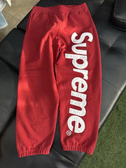 Supreme Satin Red Sweatpants