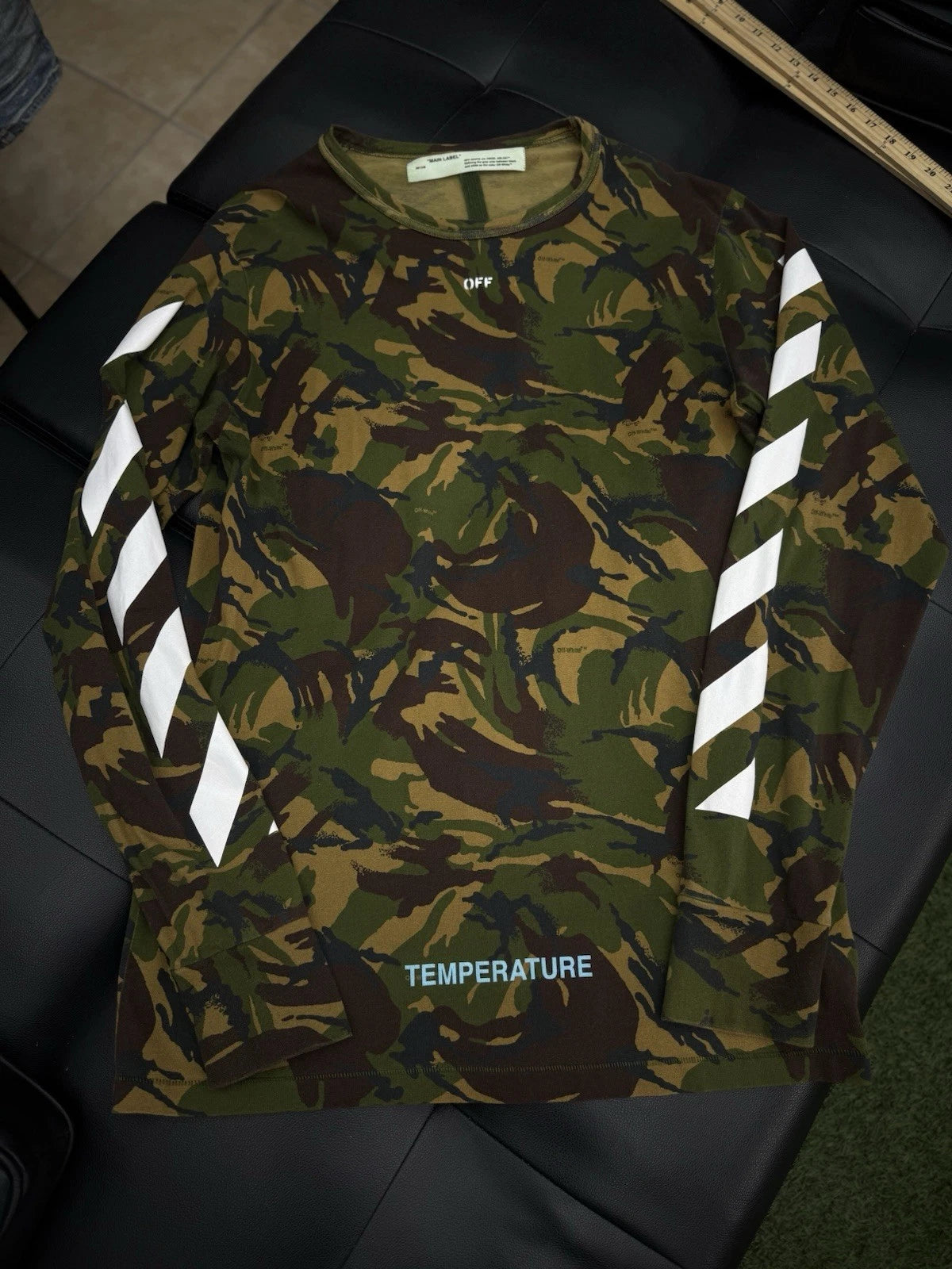 Off White Camouflage Long Sleeve Tshirt