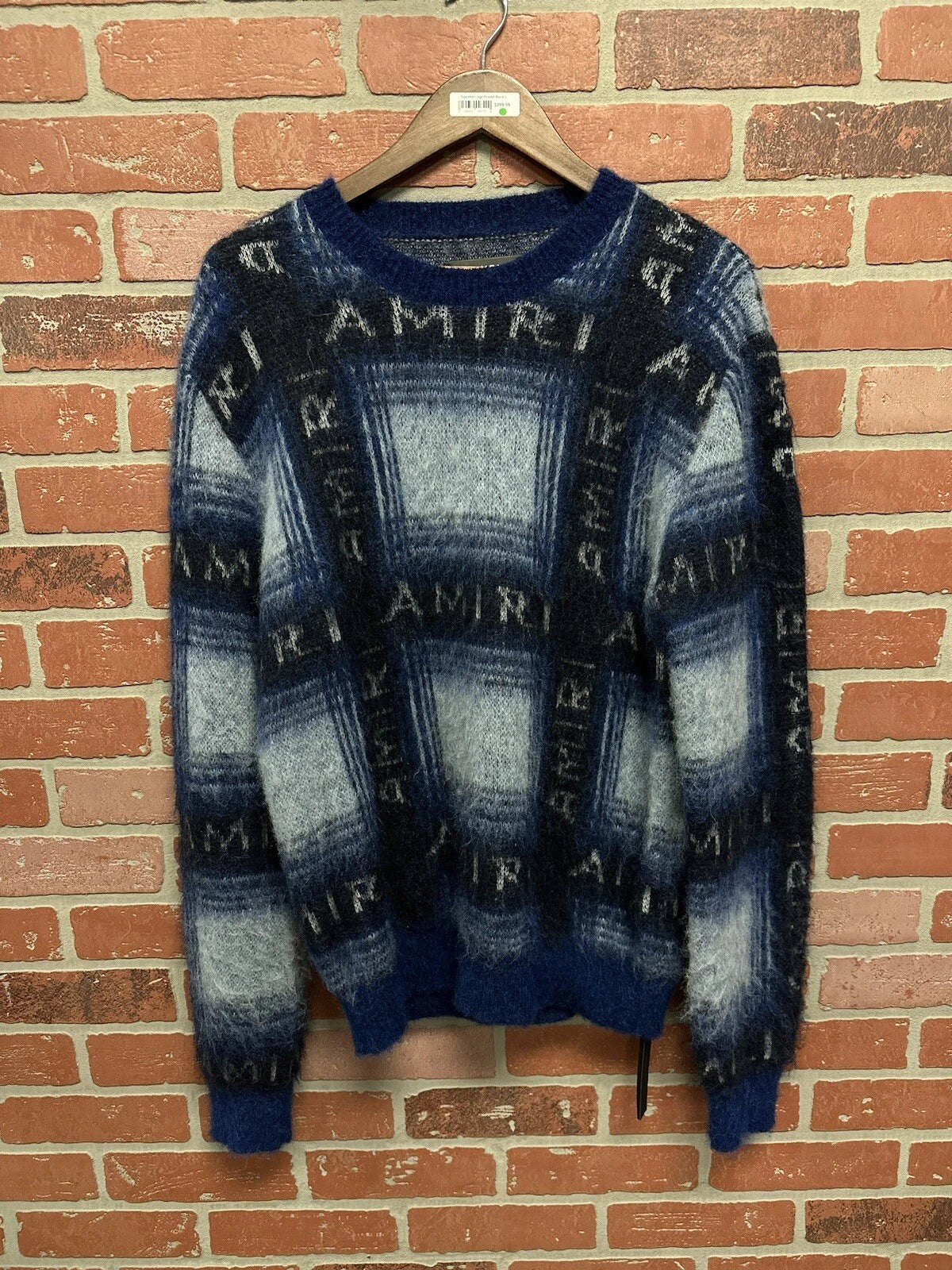 Amiri Crewneck Cotton & Cashmere Blue Tee