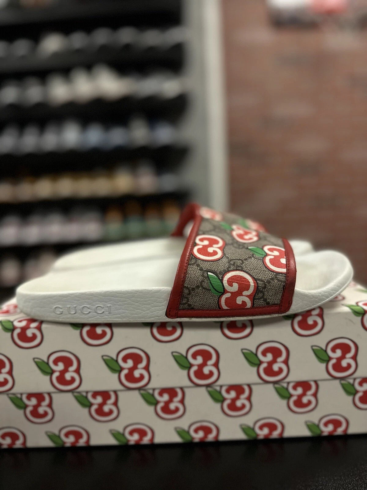 Gucci GG “Cherry” Slide Sandals