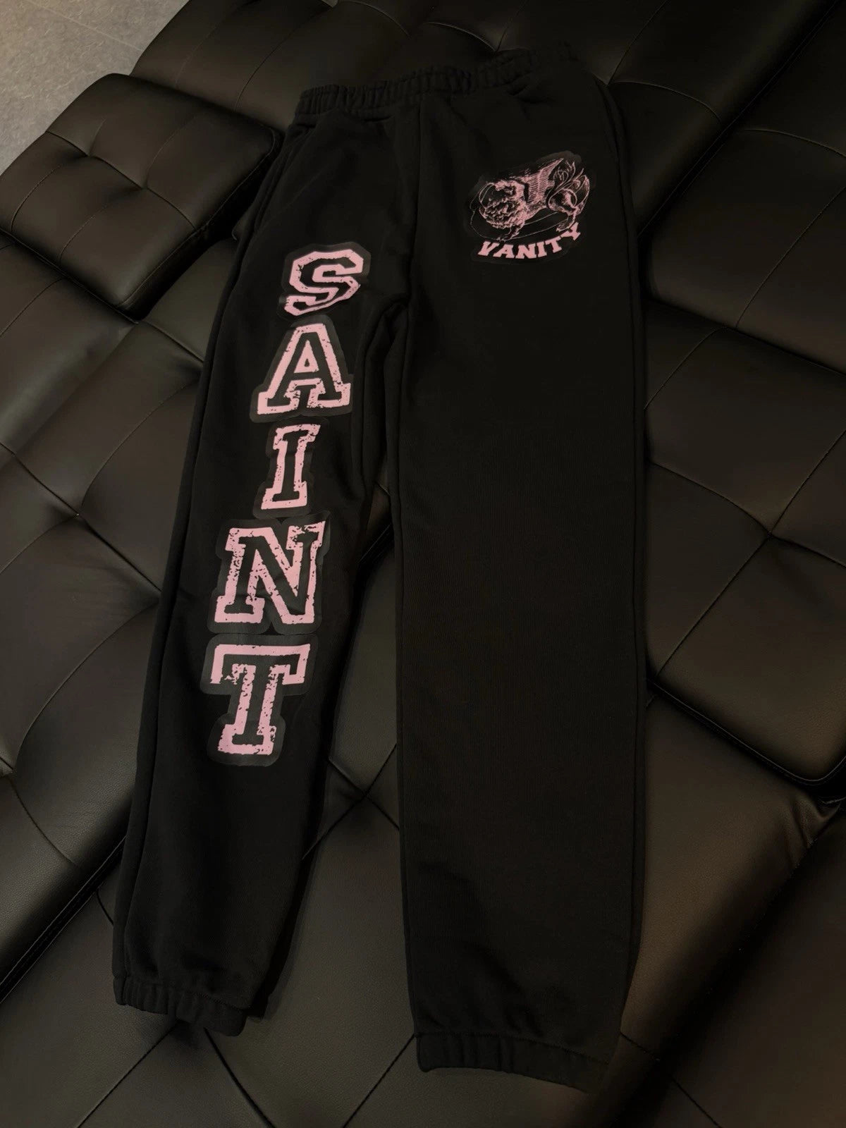 Saint Vanity Varsity Sweatpants Black Pink