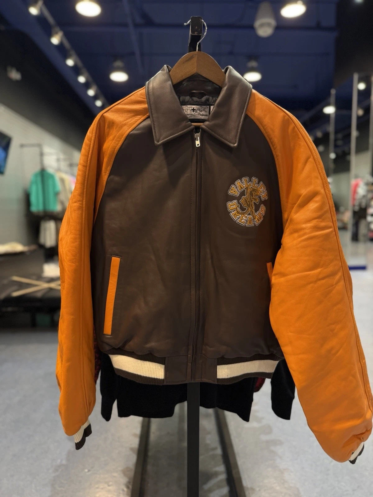 Vale Lives Valley Leather Jacket Brown Orange