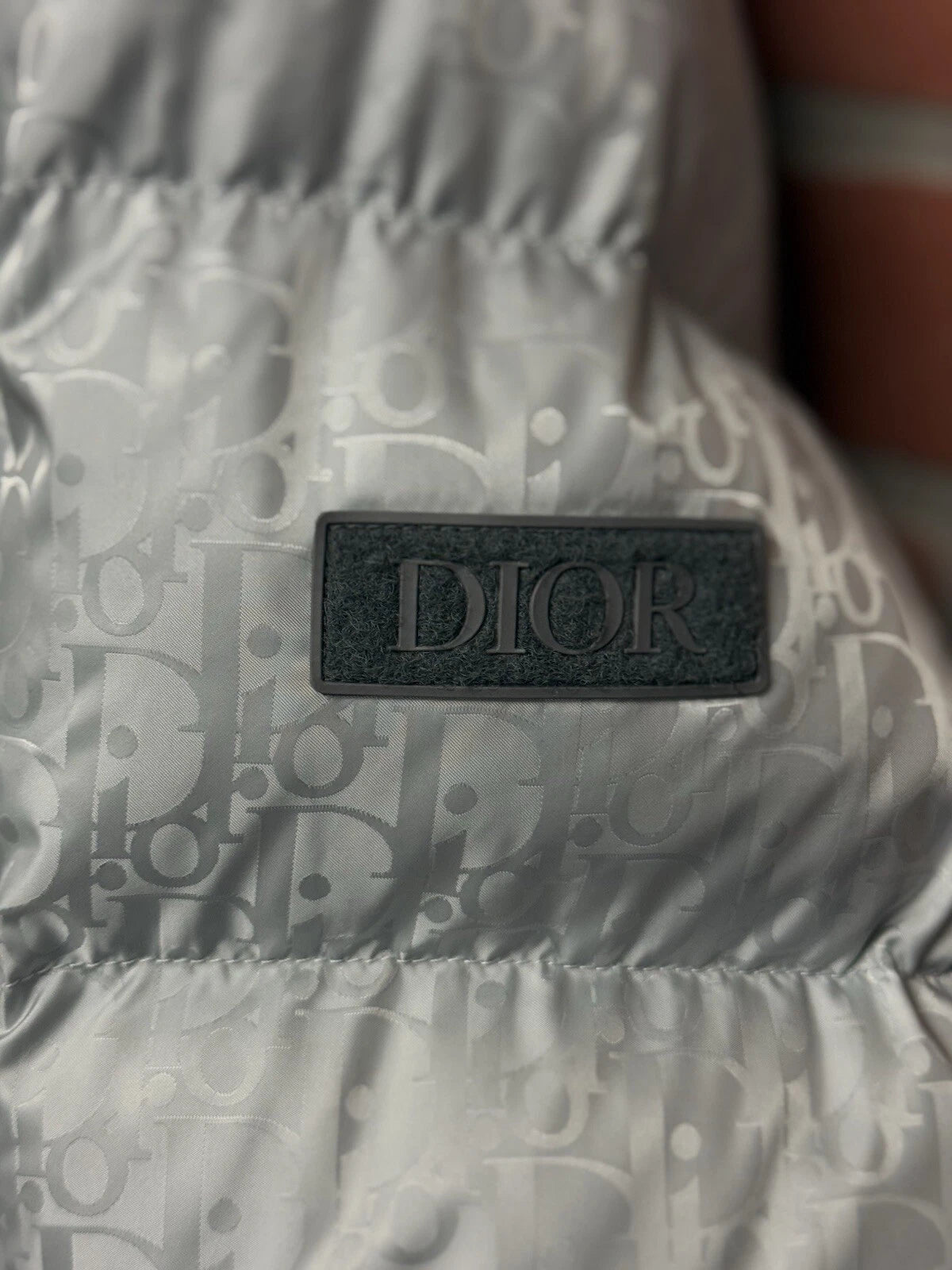 Dior Mens Oblique Down Puffer Jacket - Silver