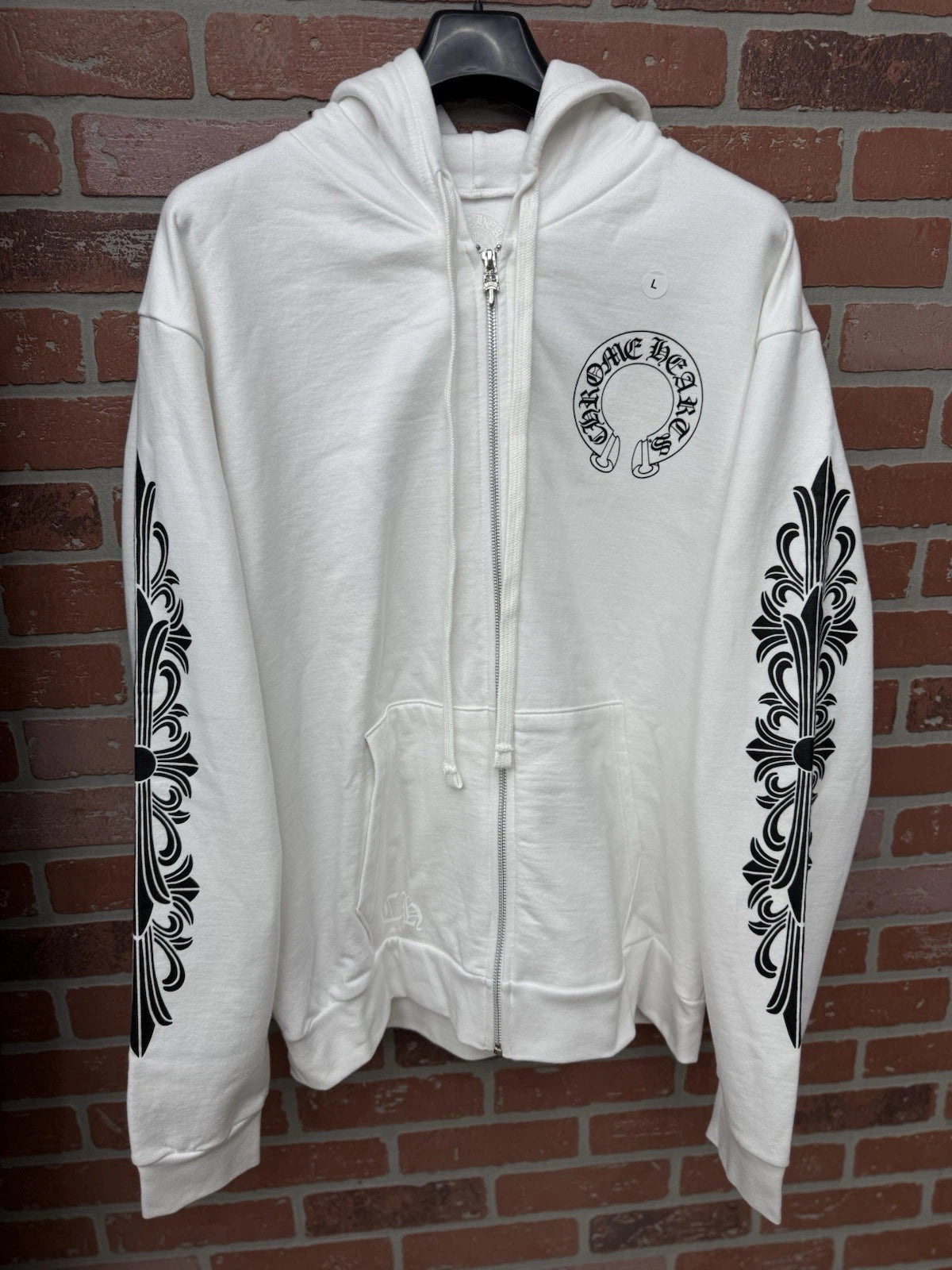 Chrome Hearts Floral Logo Zip Up Hoodie White