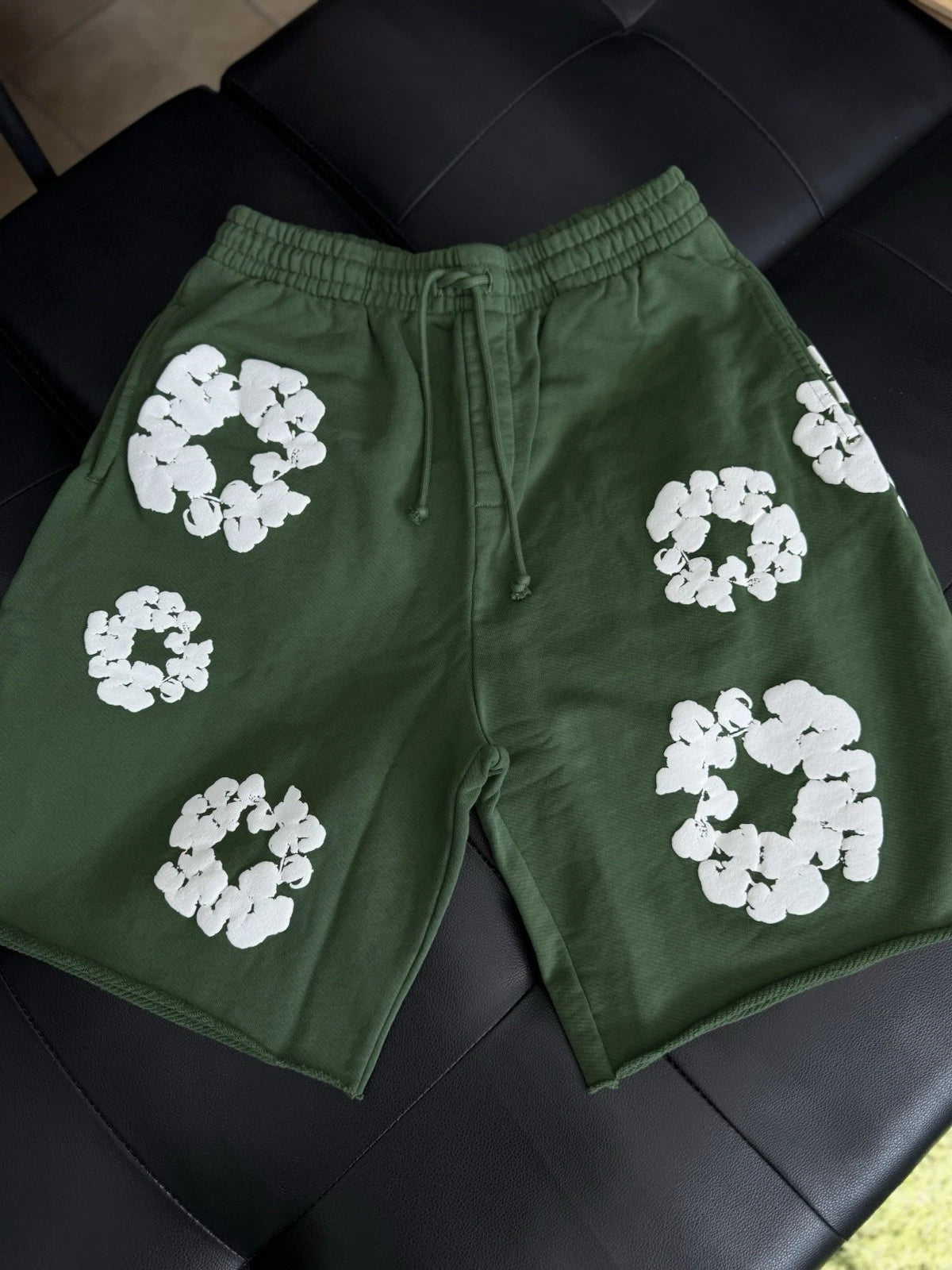 Denim Tears Cotton Wreath Shorts Green