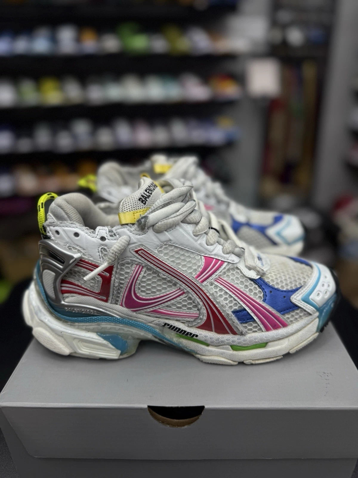 Balenciaga Runner Sneakers Distressed Colorful