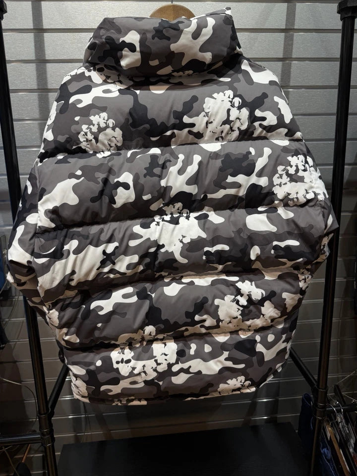 Cotton Wreath Puffer Jacket Denim Tears Coat