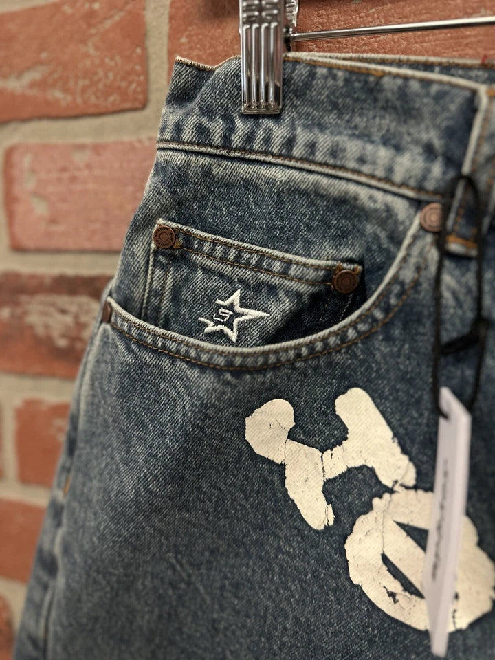 Sp5der OG Logo Denim Short